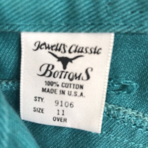 Vintage Jewells Classic Bottoms Jeans Jrs 11 Green Bareback Western High Waist - Picture 9 of 16